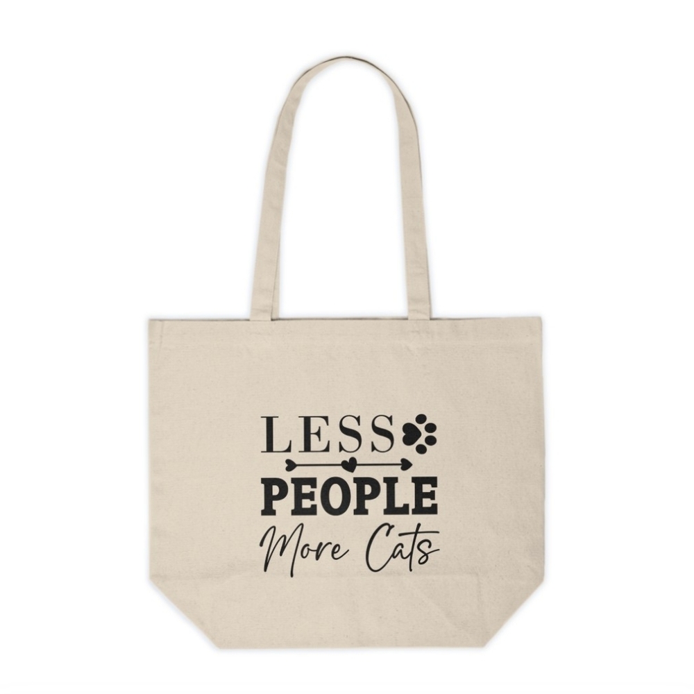 Less People More Cats Custom Canvas Tote Bag